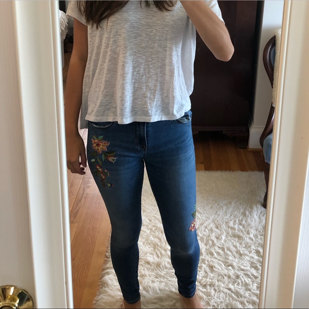 Floral Embroidered Jeans